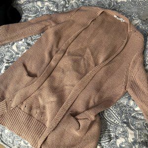 T By Alexander Wang Blush Knit Eyelet Cardigan sz. Medium